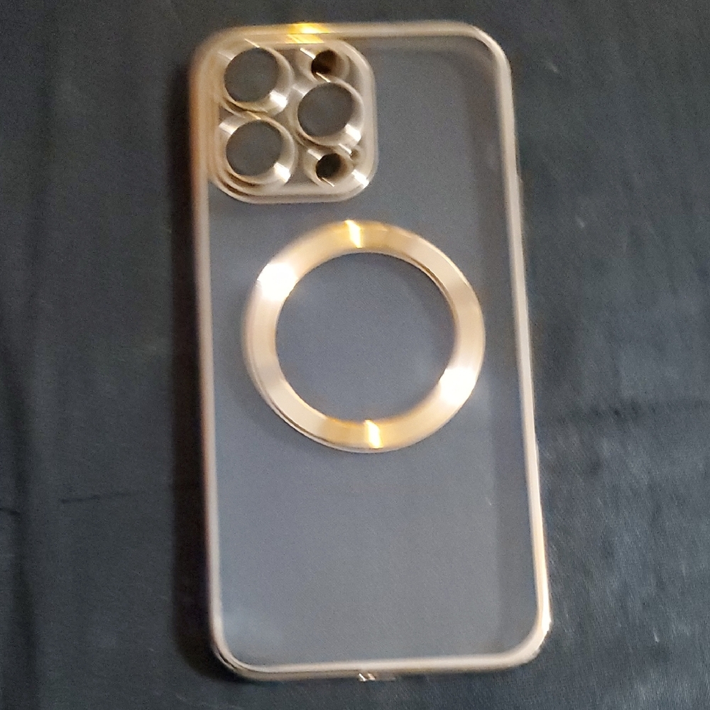 Transparent Gold Phone Case